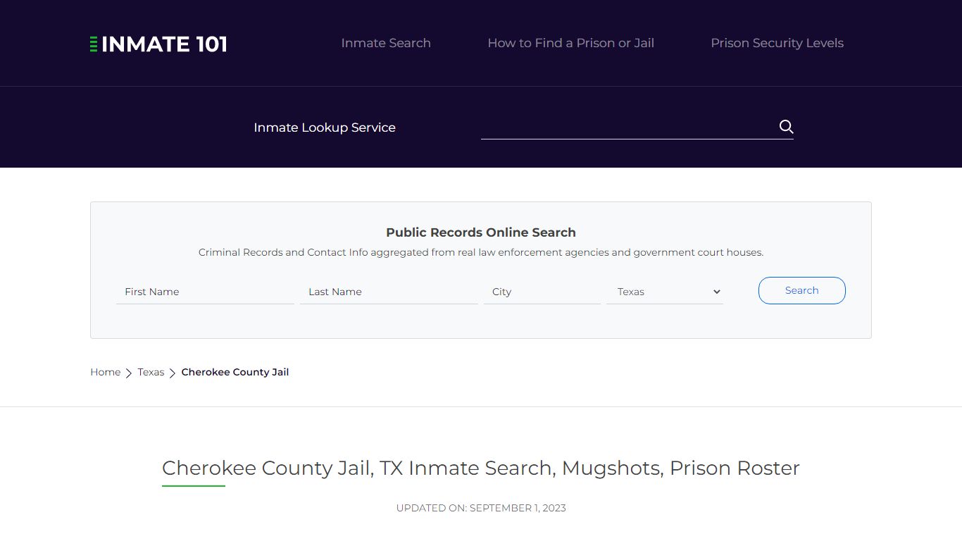 Cherokee County Jail, TX Inmate Search, Mugshots, Prison Roster